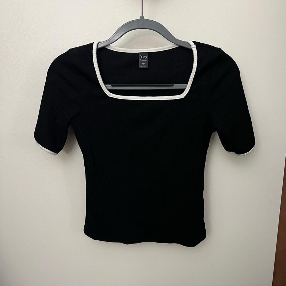 Black Ribbed Women's Top